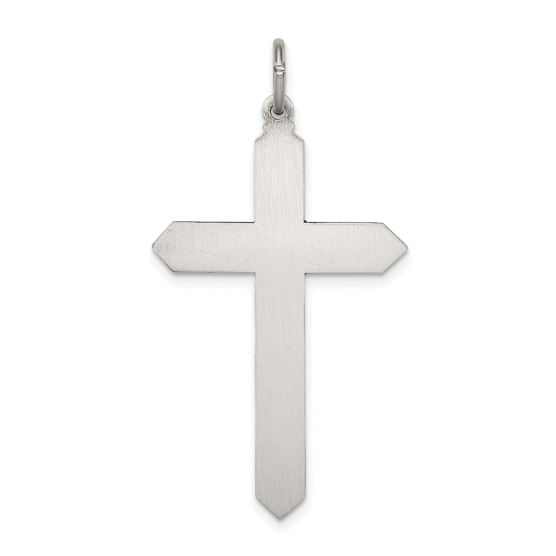 Silver Antique April Birthstone Cross Pendant