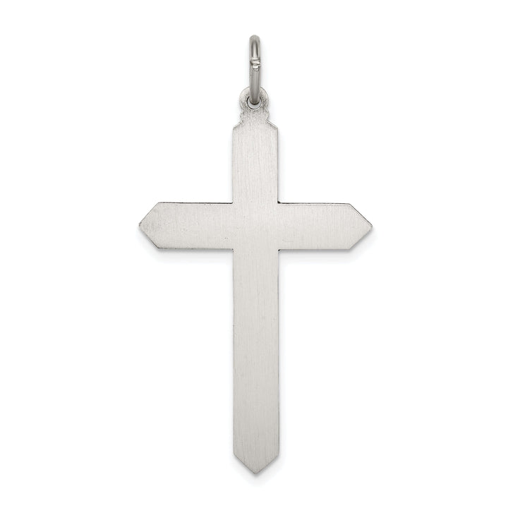 Silver Antique April Birthstone Cross Pendant