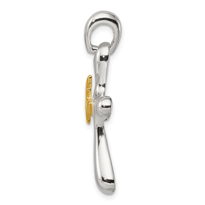 Sterling Silver Vermeil Dove Cross Pendant