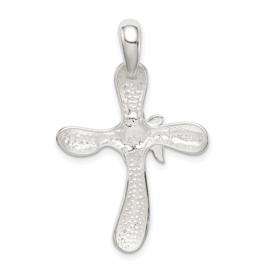Sterling Silver Vermeil Dove Cross Pendant