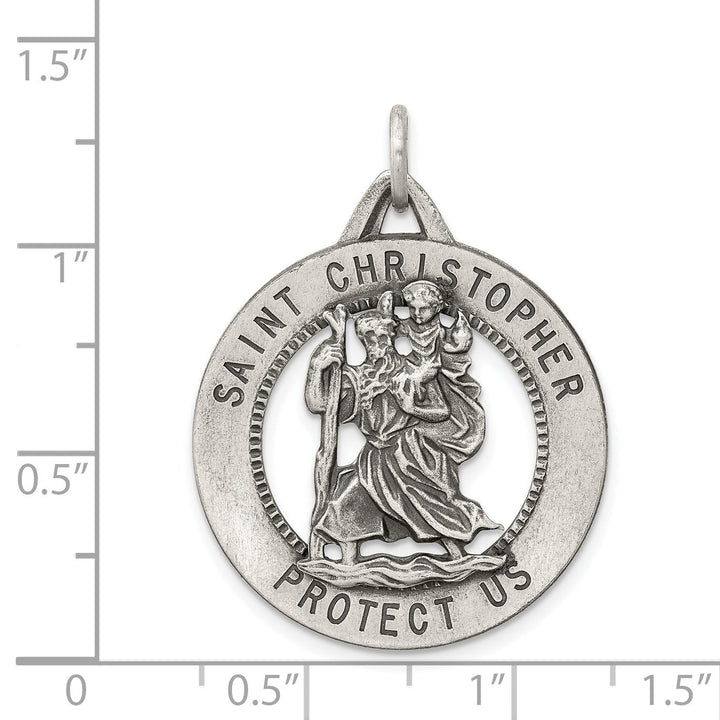 Sterling Silver St. Christopher Medal Pendant