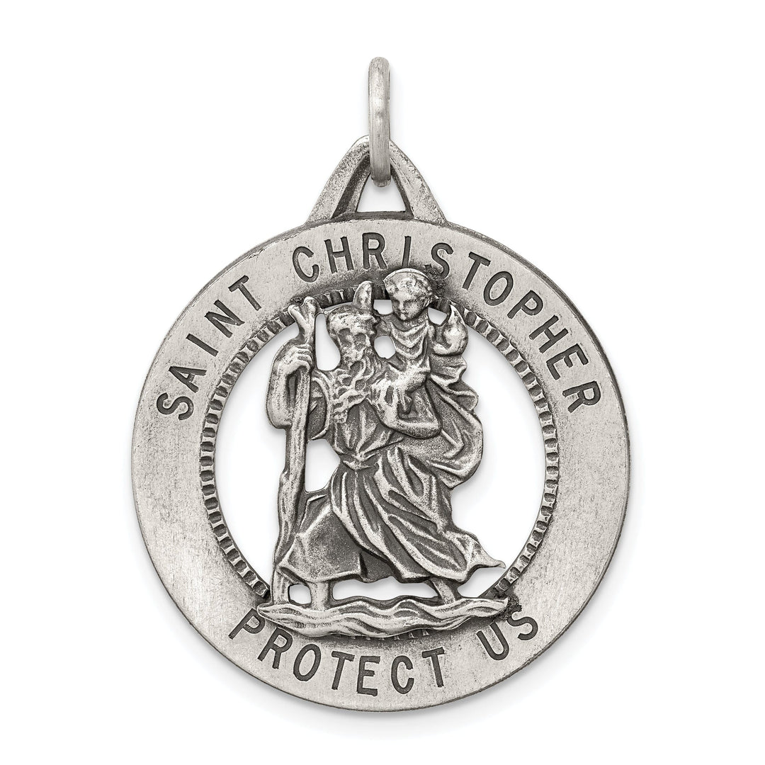 Sterling Silver St. Christopher Medal Pendant