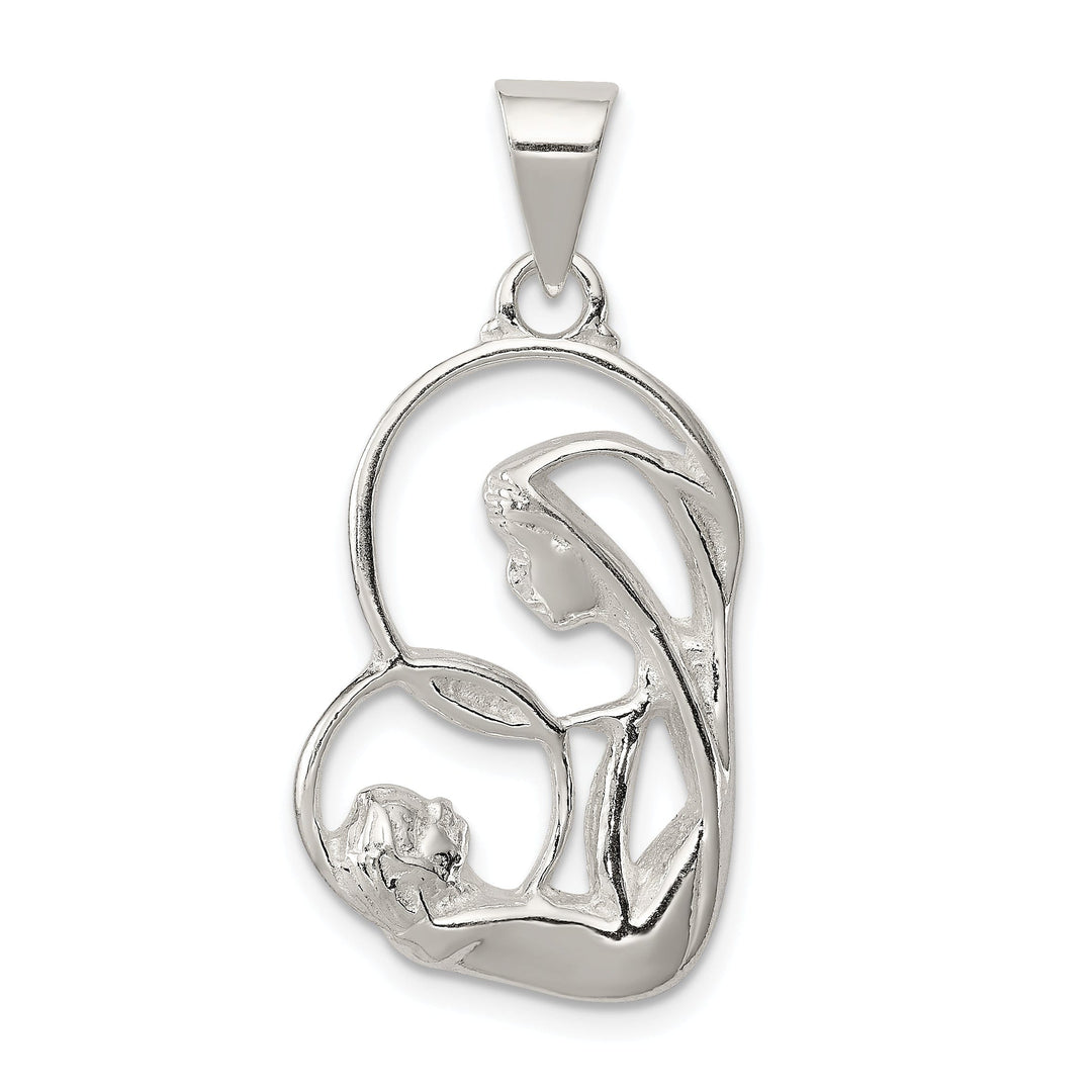 Sterling Silver Blessed Mary Child Jesus Charm