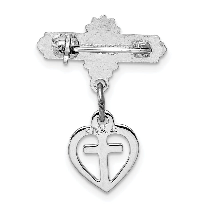 Sterling Silver Vermeil Cross Pin