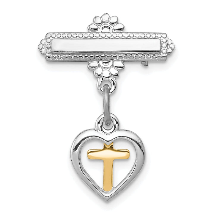 Sterling Silver Vermeil Cross Pin