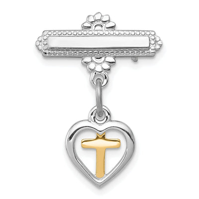 Sterling Silver Vermeil Cross Pin at $ 30.43 only from Jewelryshopping.com