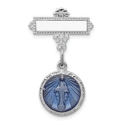 Sterling Silver Enameled Miraculous Medal Pin at $ 36.02 only from Jewelryshopping.com