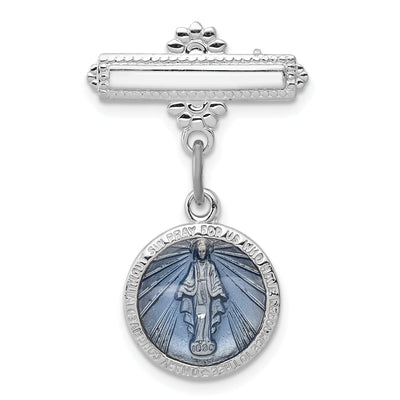 Sterling Silver Enameled Miraculous Medal Pin at $ 34.82 only from Jewelryshopping.com