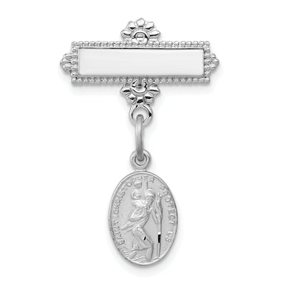 Sterling Silver Saint Christopher Medal Pin at $ 51.01 only from Jewelryshopping.com