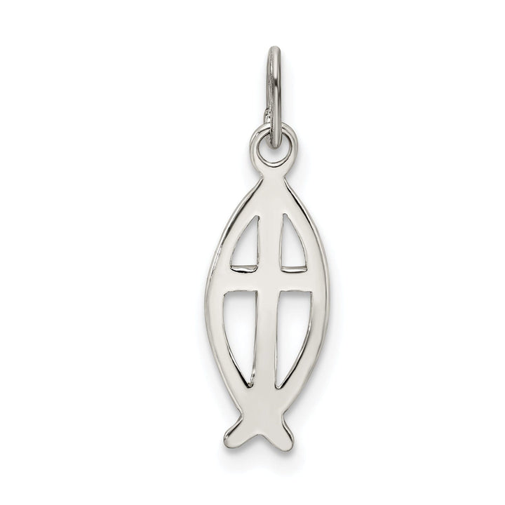 Sterling Silver Ichthus Fish Cross Charm