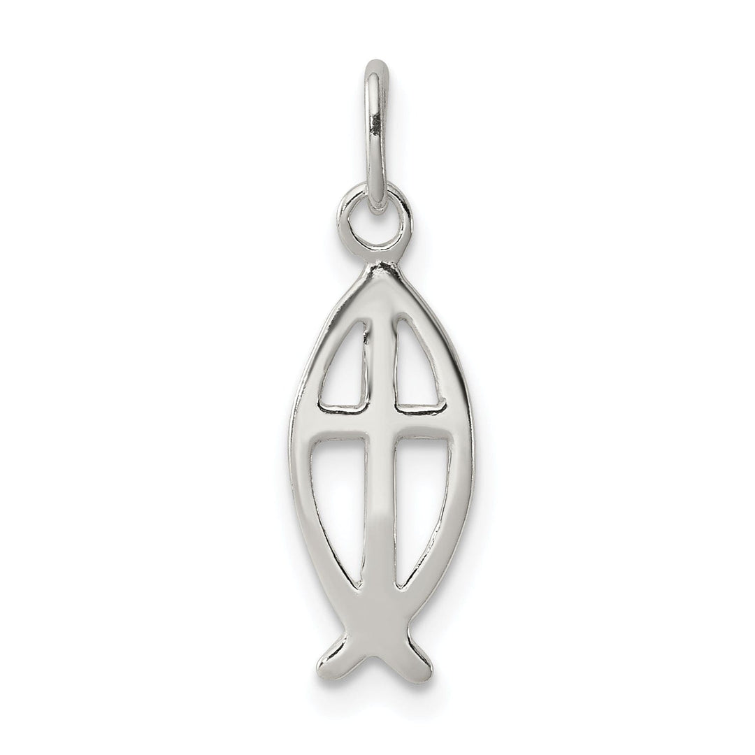 Sterling Silver Ichthus Fish Cross Charm
