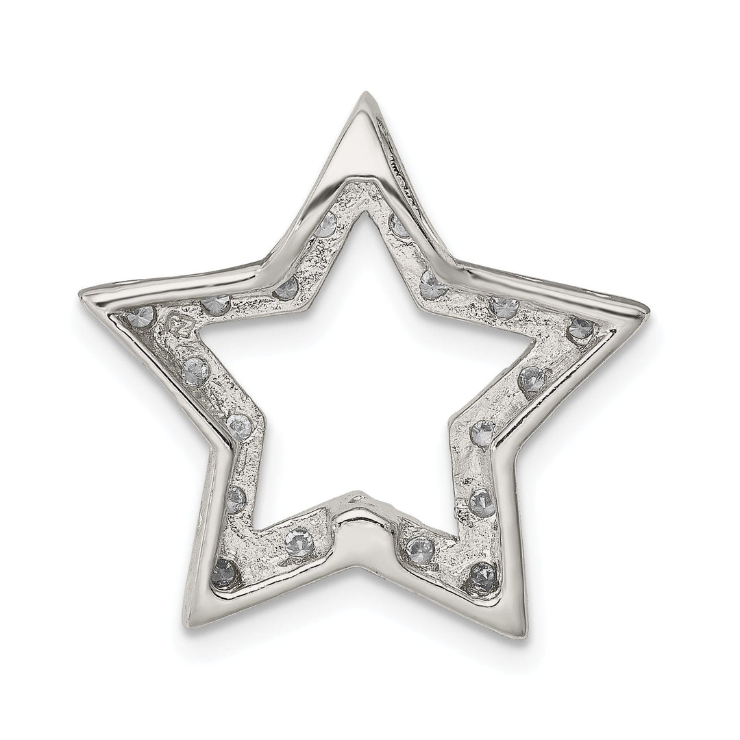Silver Polished Finish Chain Slide Star Charm