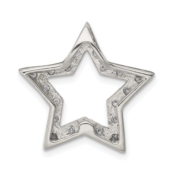 Silver Polished Finish Chain Slide Star Charm