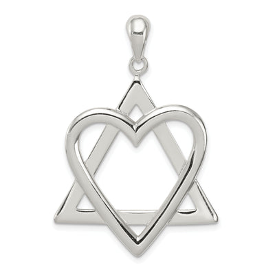 Sterling Silver Star of David Heart Pendant at $ 27.87 only from Jewelryshopping.com