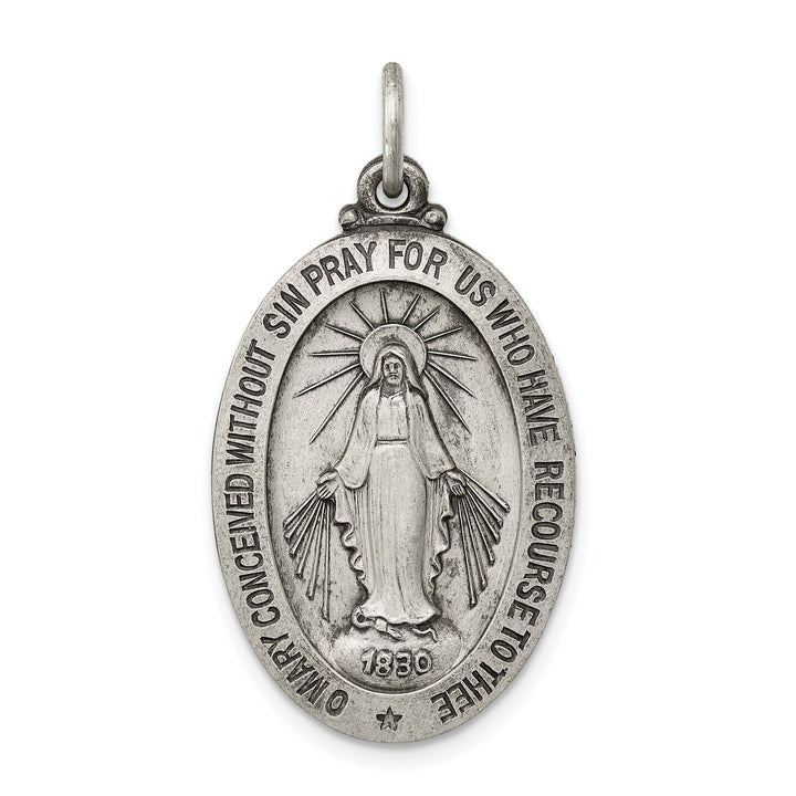 Sterling Silver Antiqued Miraculous Medal