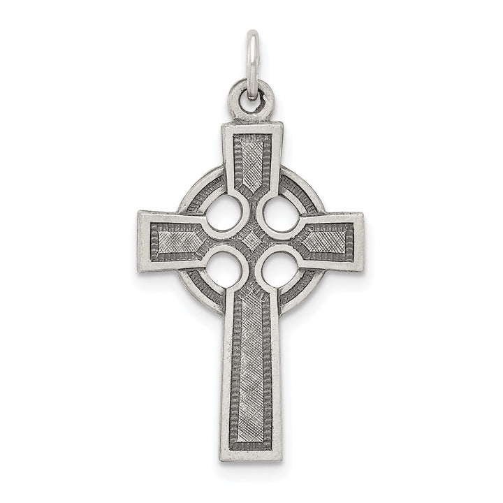 Silver Polished Antique Celtic Cross Pendant