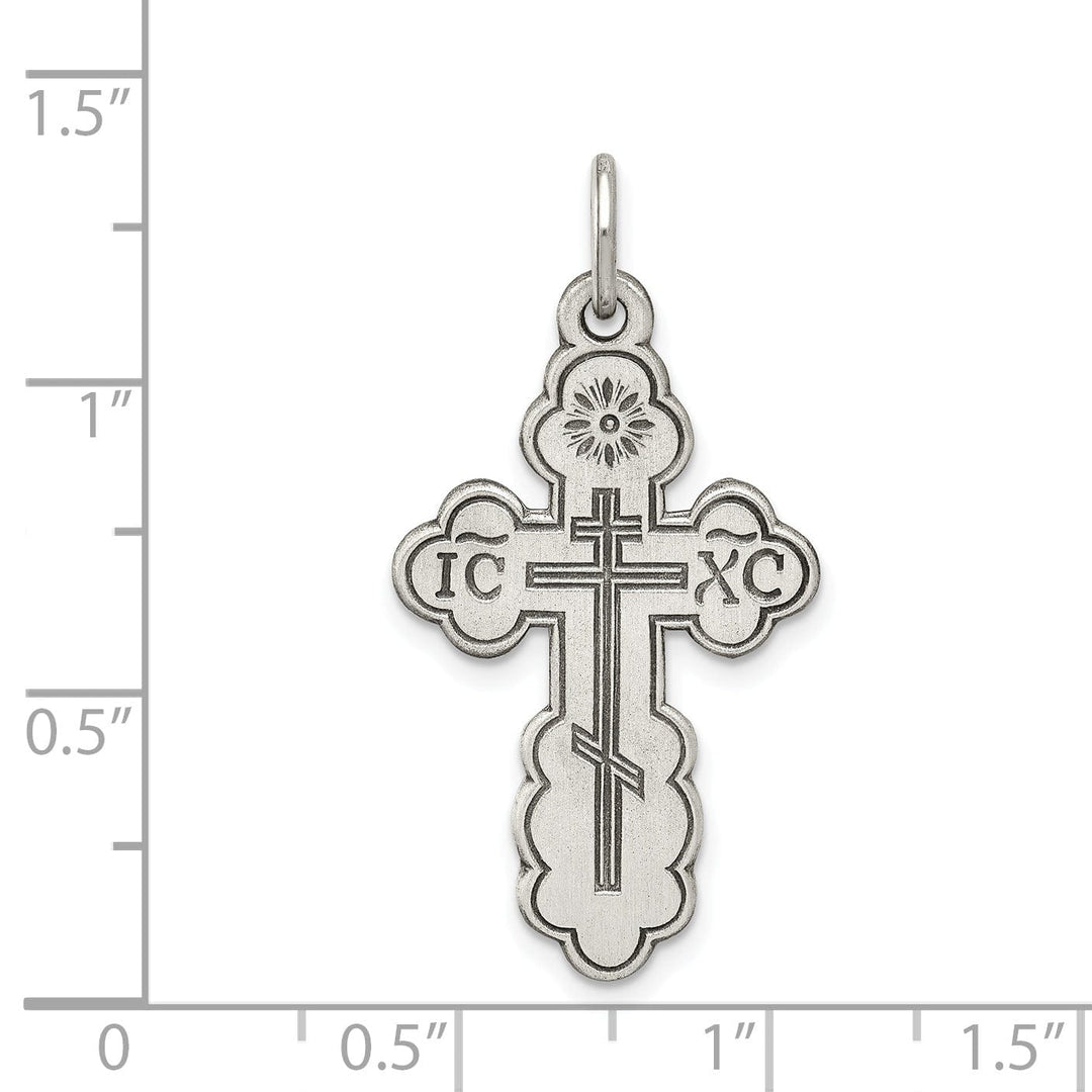 Sterling Silver Eastern Orthodox Cross Pendant