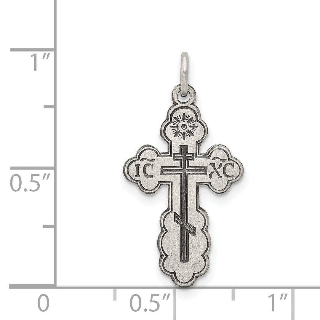 Sterling Silver Eastern Orthodox Cross Pendant