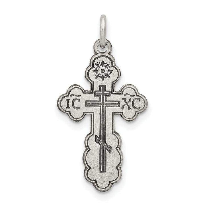 Sterling Silver Eastern Orthodox Cross Pendant