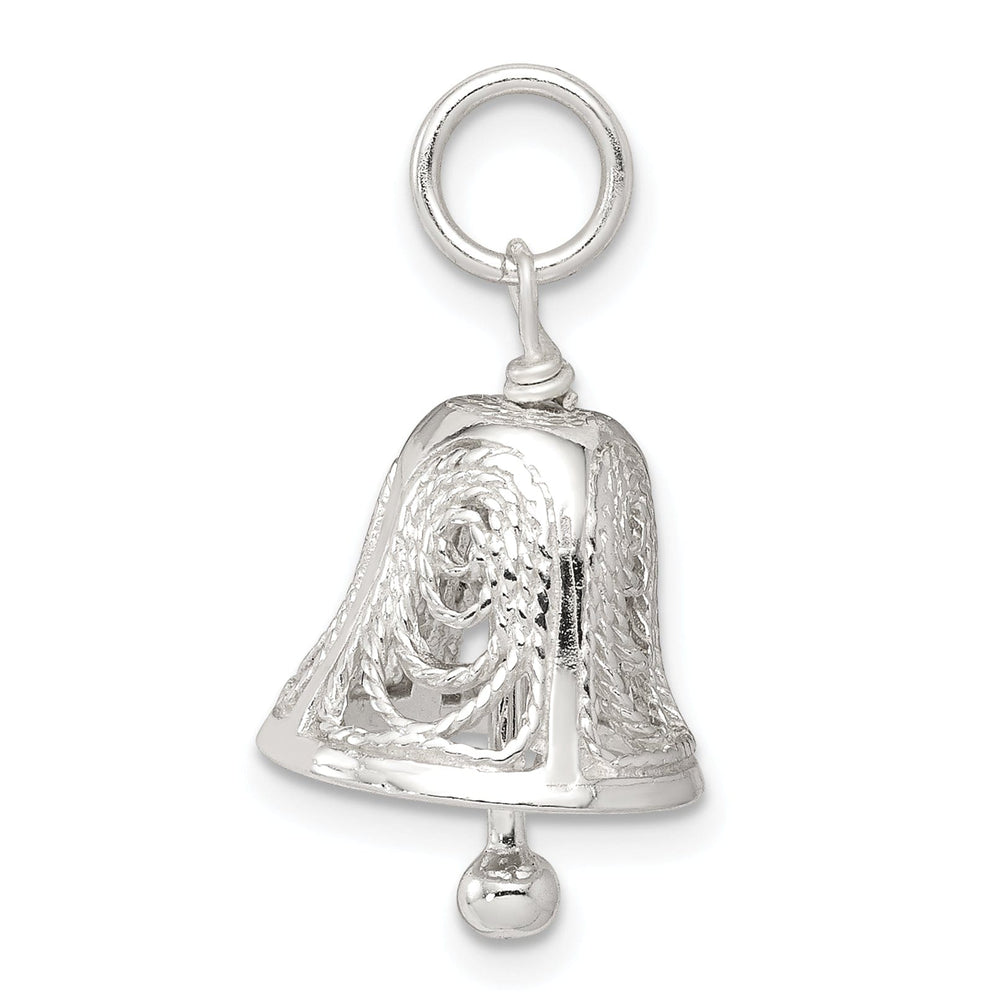 Sterling Silver Filigree Moveable Bell Charm