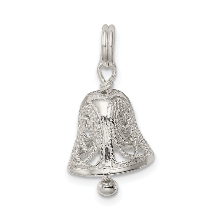 Sterling Silver Filigree Moveable Bell Charm