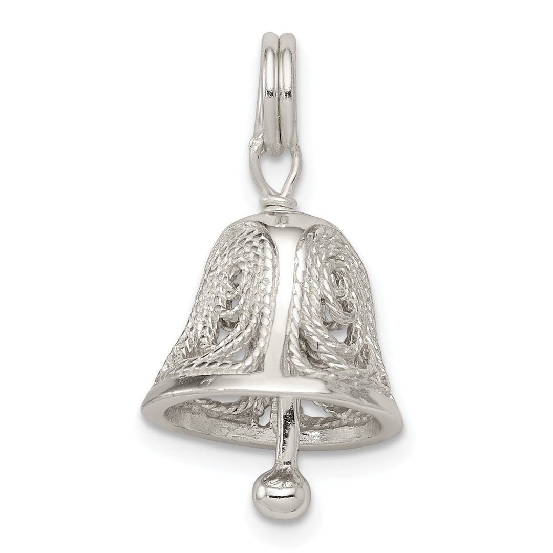 Sterling Silver Filigree Moveable Bell Charm