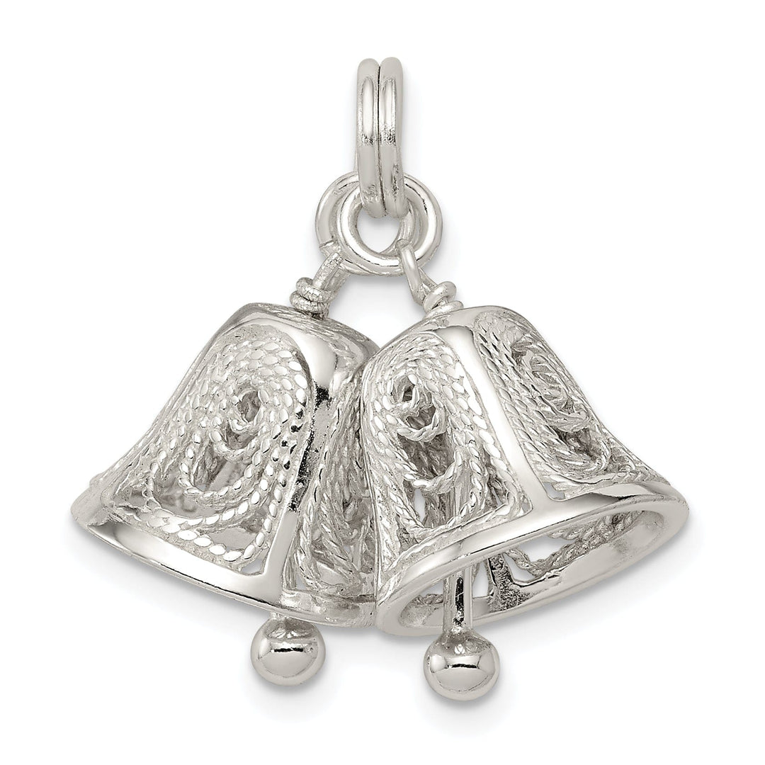 Sterling Silver Filigree Moveable Bells Charm