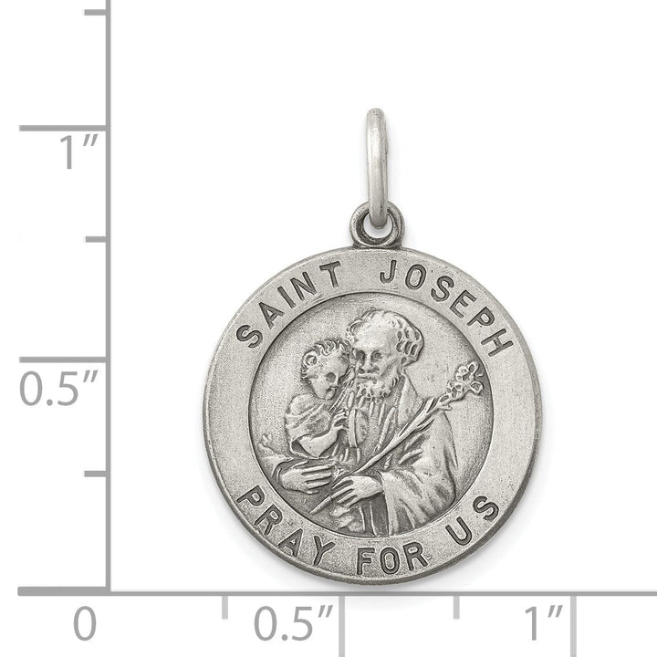 Sterling Silver Antiqued Saint Joseph Medal