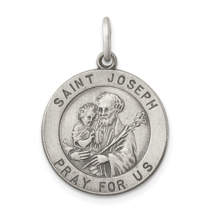 Sterling Silver Antiqued Saint Joseph Medal