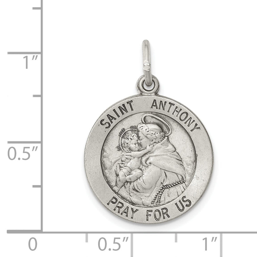 Sterling Silver Antiqued Saint Anthony Medal