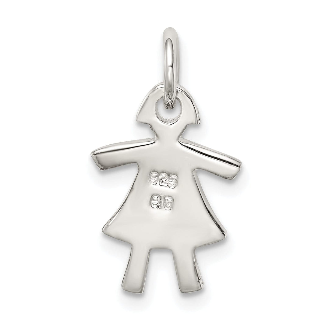 Sterling Silver Polish Finish Girl Charm