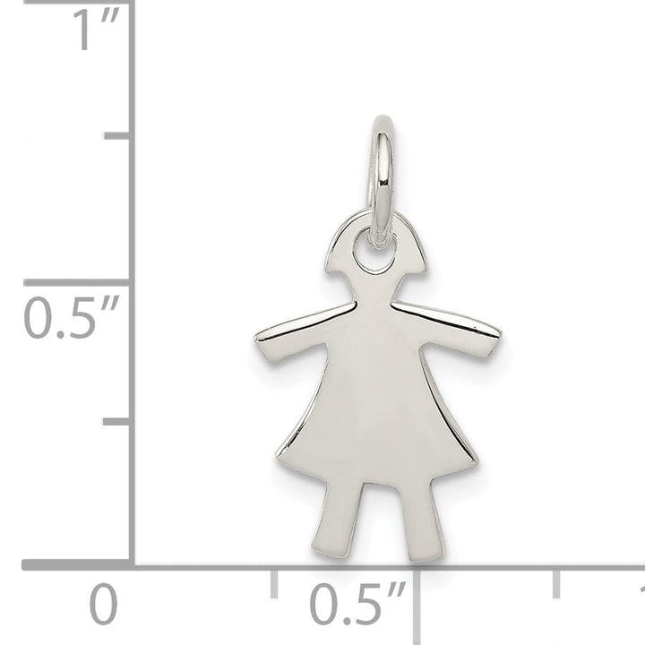 Sterling Silver Polish Finish Girl Charm