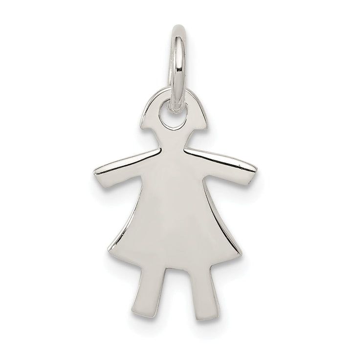 Sterling Silver Polish Finish Girl Charm