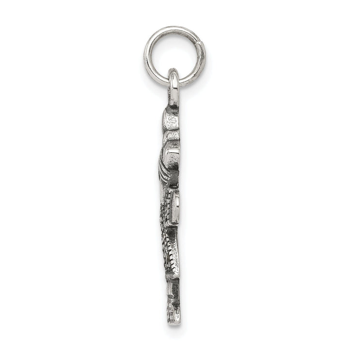 Silver Antiqued Marcasite Girl Charm Pendant