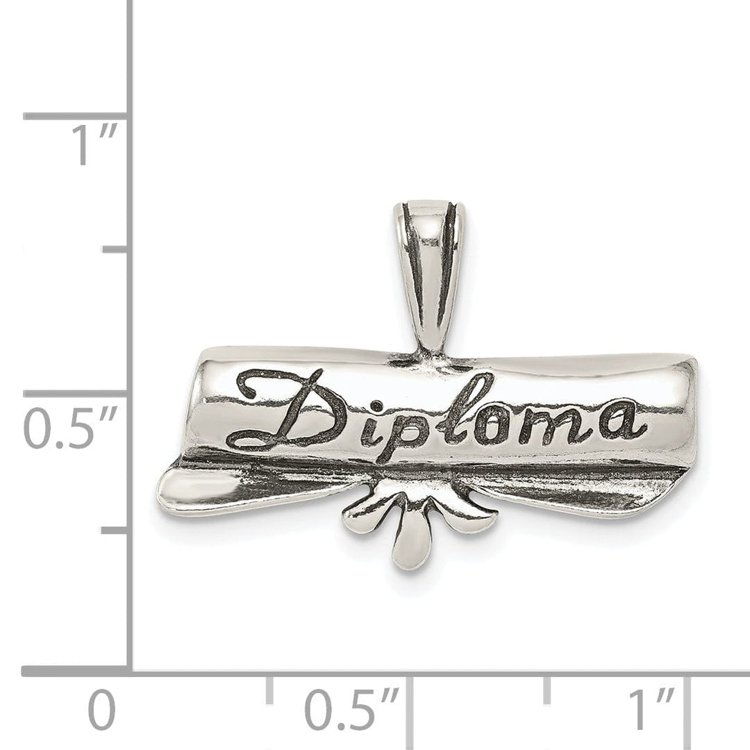 Sterling Silver Polish Antique Diploma Pendant