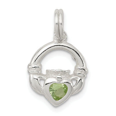 Silver Polished Finish Claddagh Green C.Z Charm at $ 18.8 only from Jewelryshopping.com