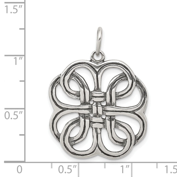 Sterling Silver Polished Antiquied Celtic Charm