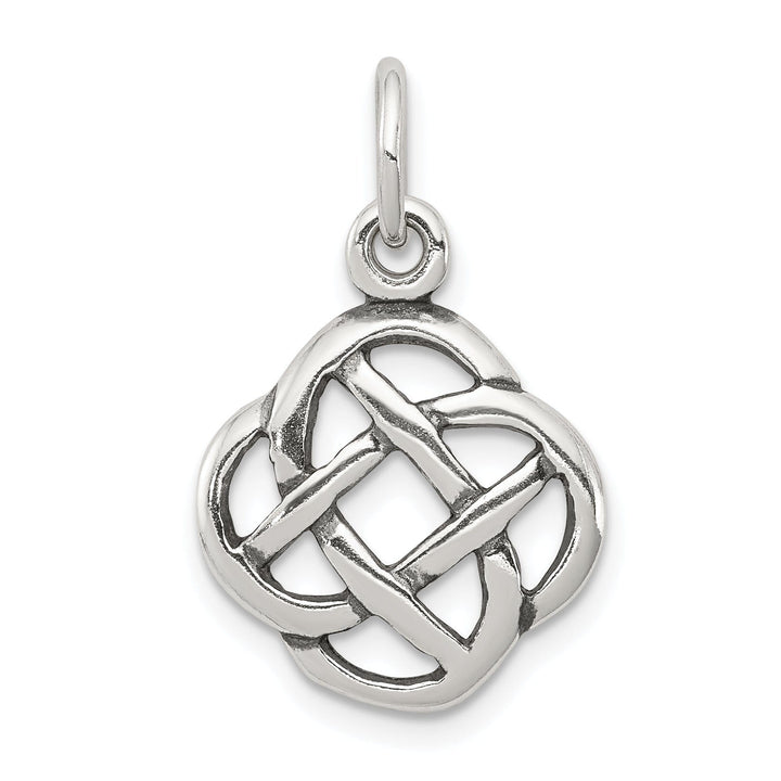 Silver Polish Antiqued Finish Celtic Knot Charm