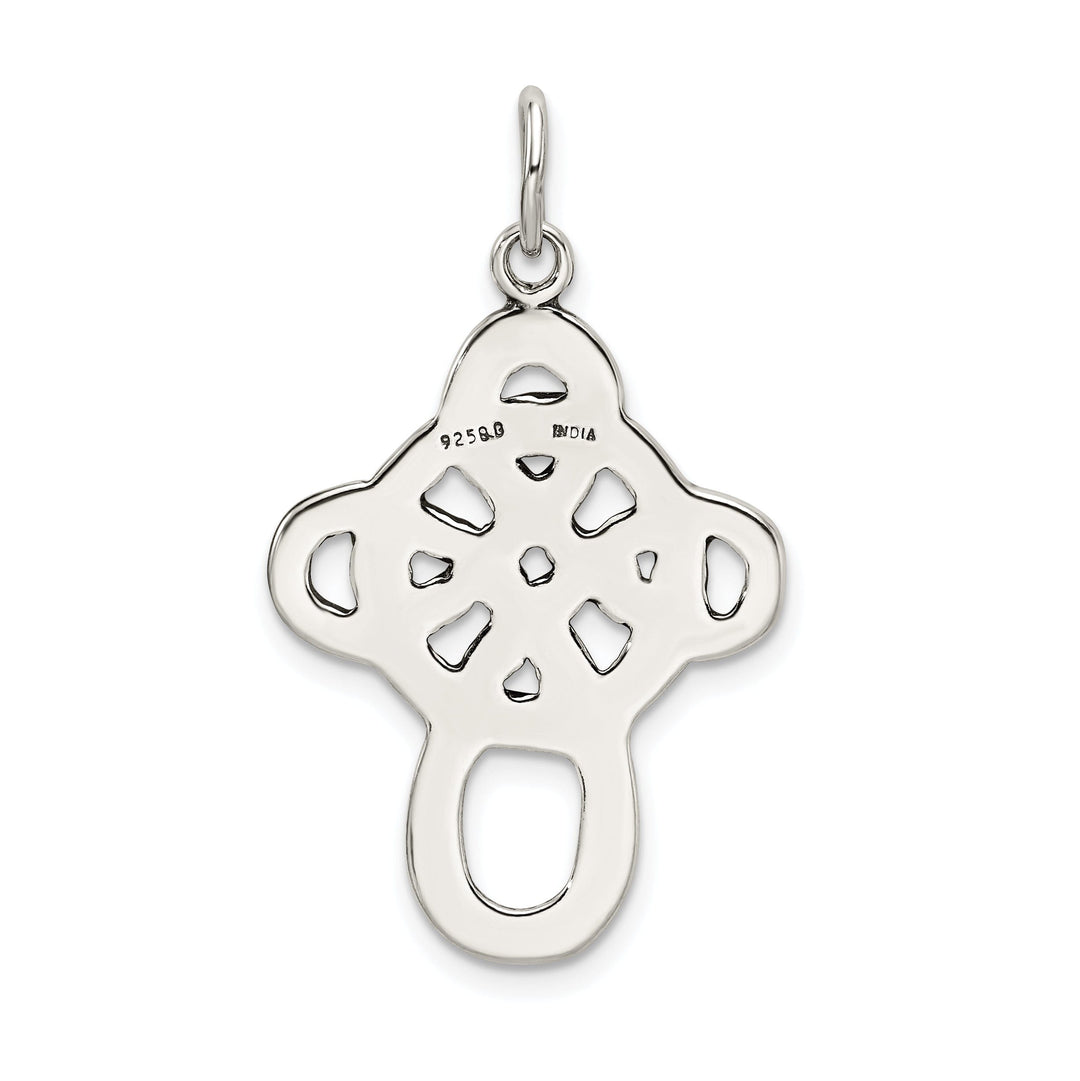 Silver Polish Antique Finish Celtic Cross Charm Pendant