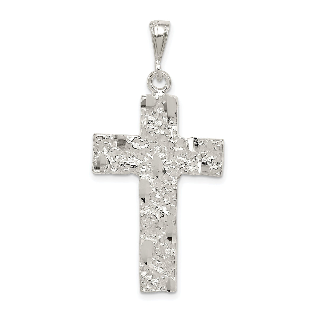 Sterling Silver Nugget Cross Pendant