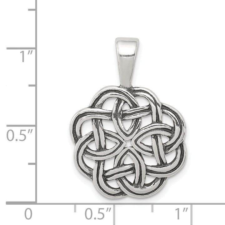 Silver Polished Antiqued Finish Celtic Charm