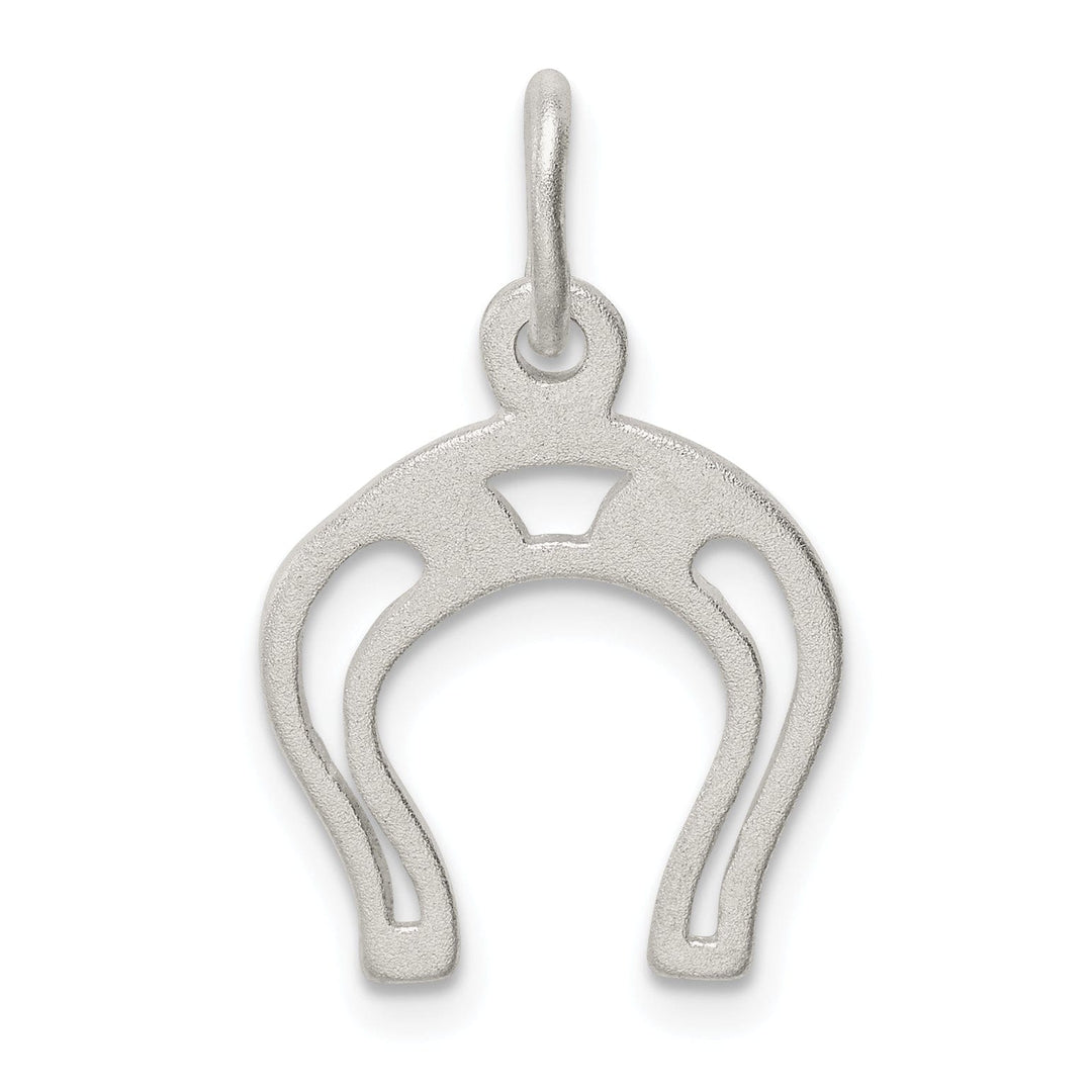 Silver Matte Satin Finish Horseshoe Charm