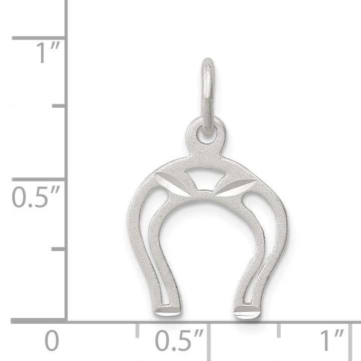 Silver Matte Satin Finish Horseshoe Charm
