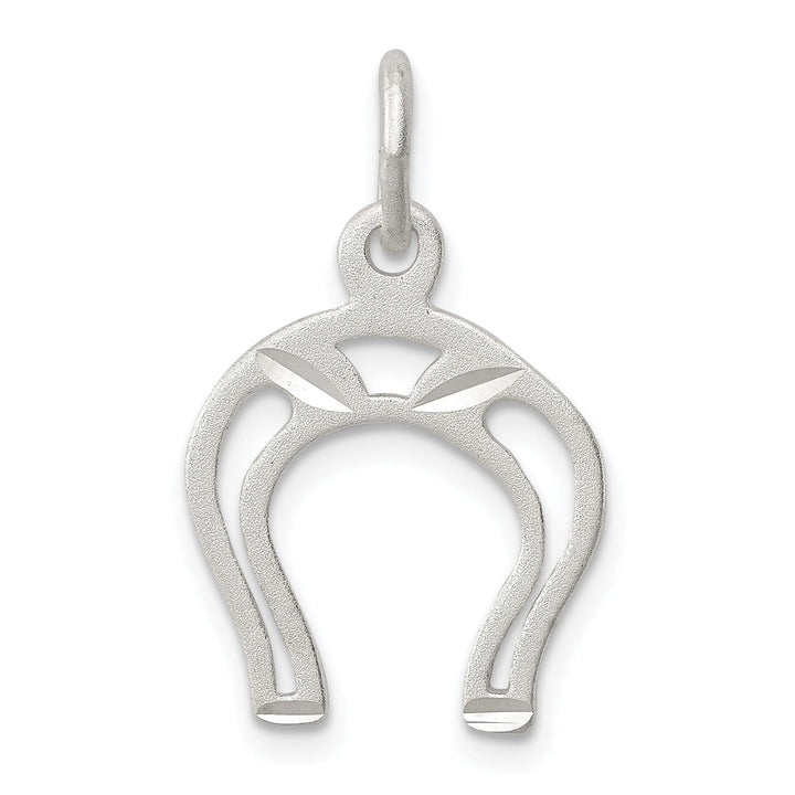 Silver Matte Satin Finish Horseshoe Charm