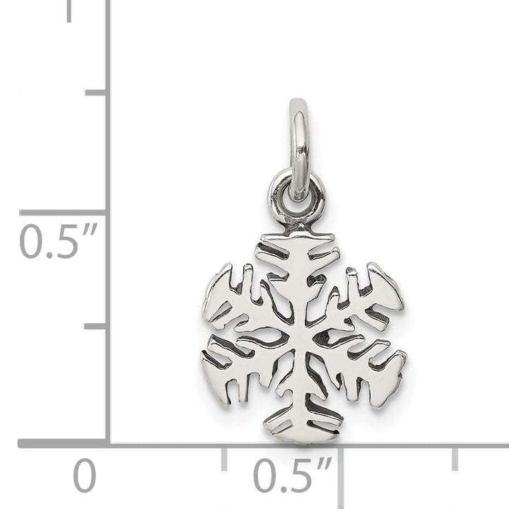 Sterling Silver Antique Snowflake Charm Pendant