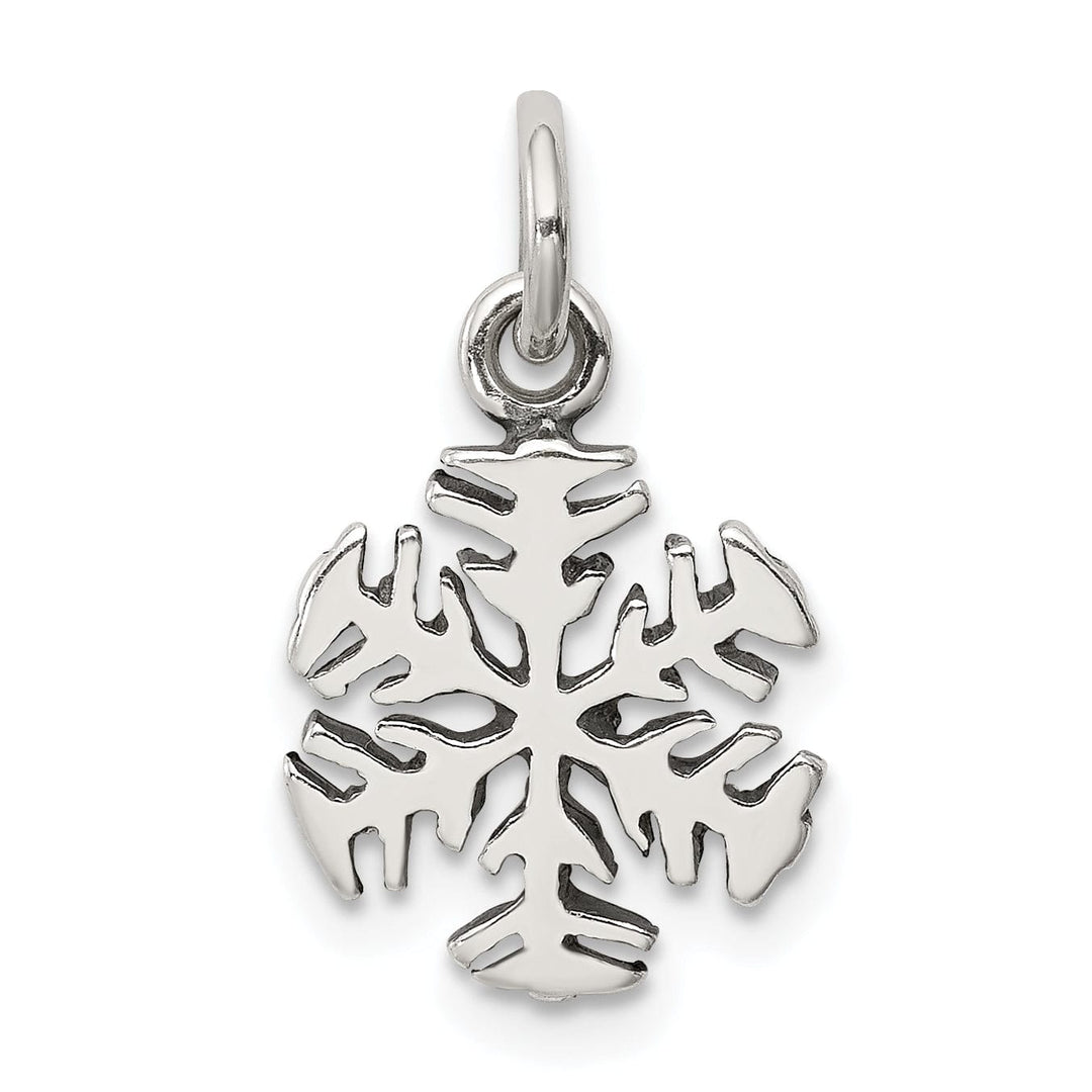 Sterling Silver Antique Snowflake Charm Pendant