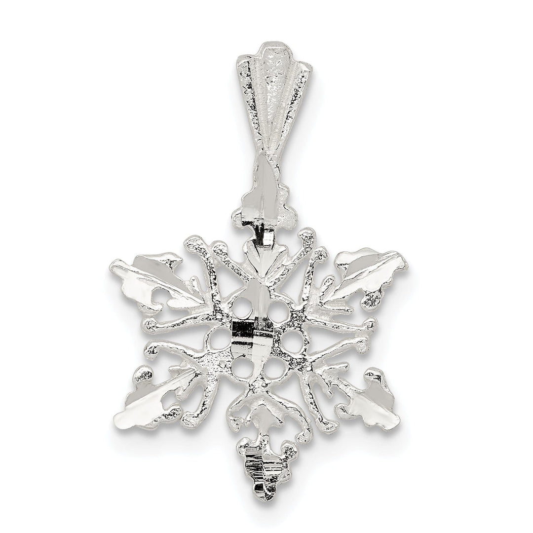 Sterling Silver Diamond Cut Snowflake Pendant