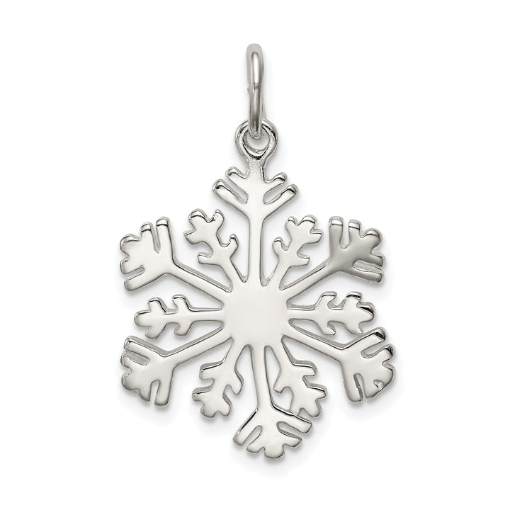 Sterling Silver Polish Snowflake Charm Pendant