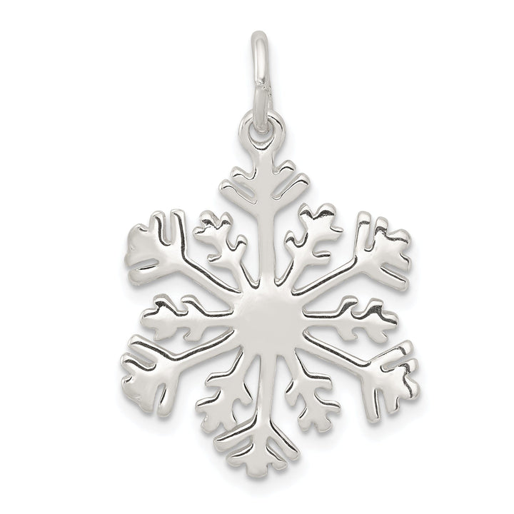 Sterling Silver Polish Snowflake Charm Pendant