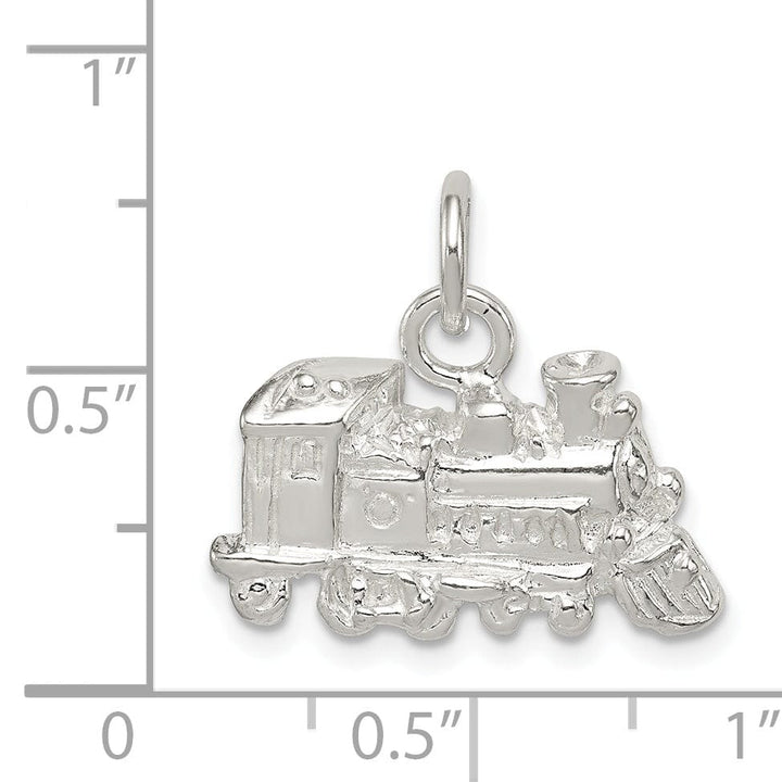 Sterling Silver Satin 3-D Train Engine Charm